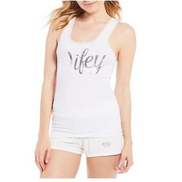 Betsey Johnson Other - BETSY JOHNSON  WIFEY BLING BRIDAL SHORT SET WHITE